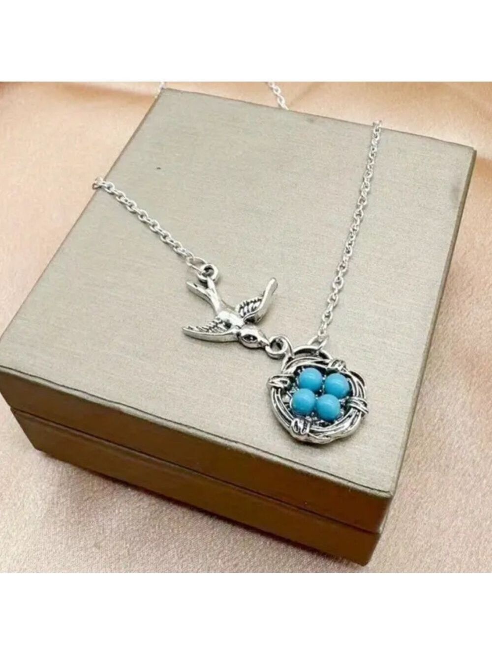 Symbolic Bird Nest Charm Necklace